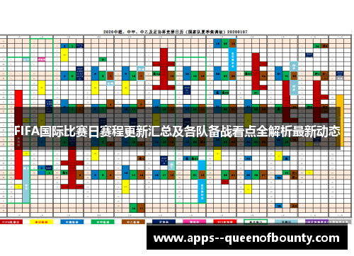 FIFA国际比赛日赛程更新汇总及各队备战看点全解析最新动态